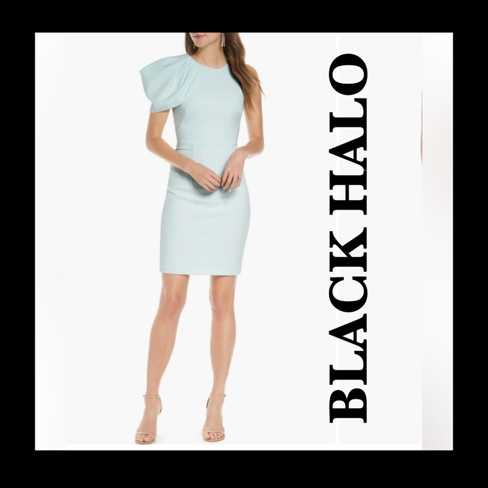 Black Halo Aldo One Shoulder Ruffle Sheath Dress